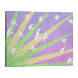 Katelyn Smith Birds and Sun Green, Yellow, and Purple Ombre Gallery-Wrapped Canvas - Multi-Color