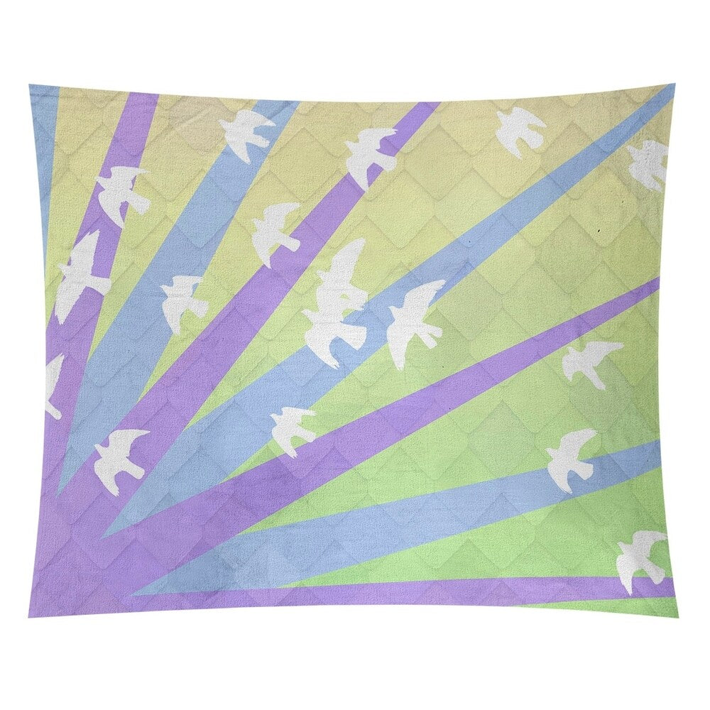 Katelyn Smith Birds and Sun Purple, Blue, Yellow Ombre Wall Tapestry - 26 x 36