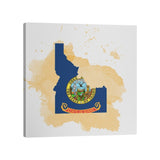 Katelyn Smith Idaho Flag Watercolor Gallery-Wrapped Canvas - White