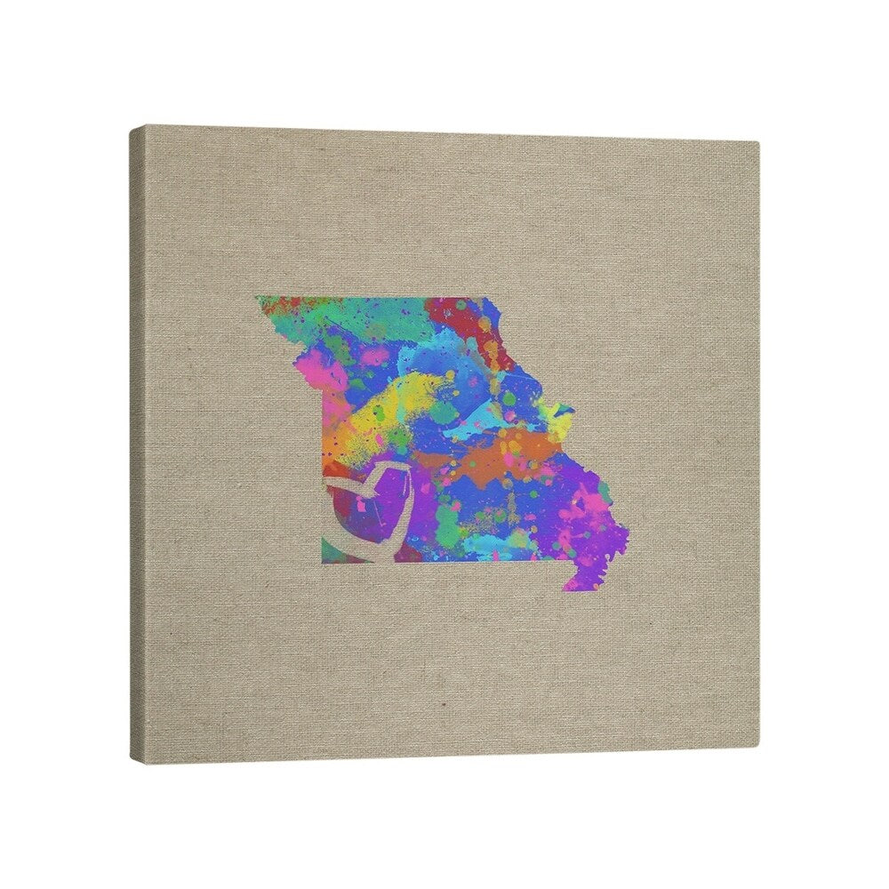 Katelyn Smith Missouri Love Watercolor Gallery-Wrapped Canvas - Brown