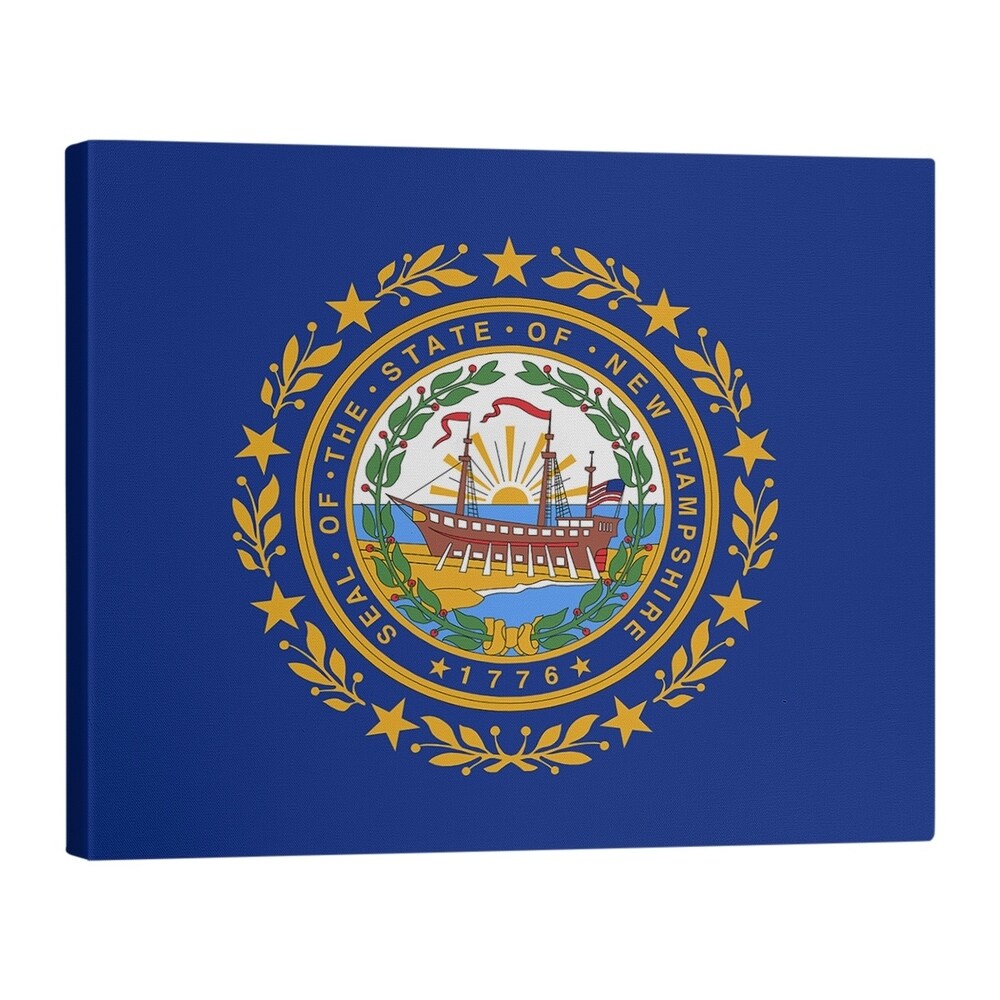 Katelyn Smith New Hampshire Flag Gallery-Wrapped Canvas - Blue