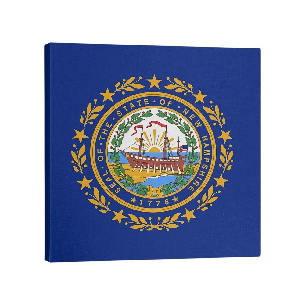 Katelyn Smith New Hampshire Flag Gallery-Wrapped Canvas - Blue