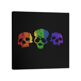Katelyn Smith Rainbow Skulls Gallery-Wrapped Canvas - Black