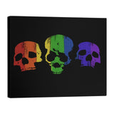 Katelyn Smith Rainbow Skulls Gallery-Wrapped Canvas - Black