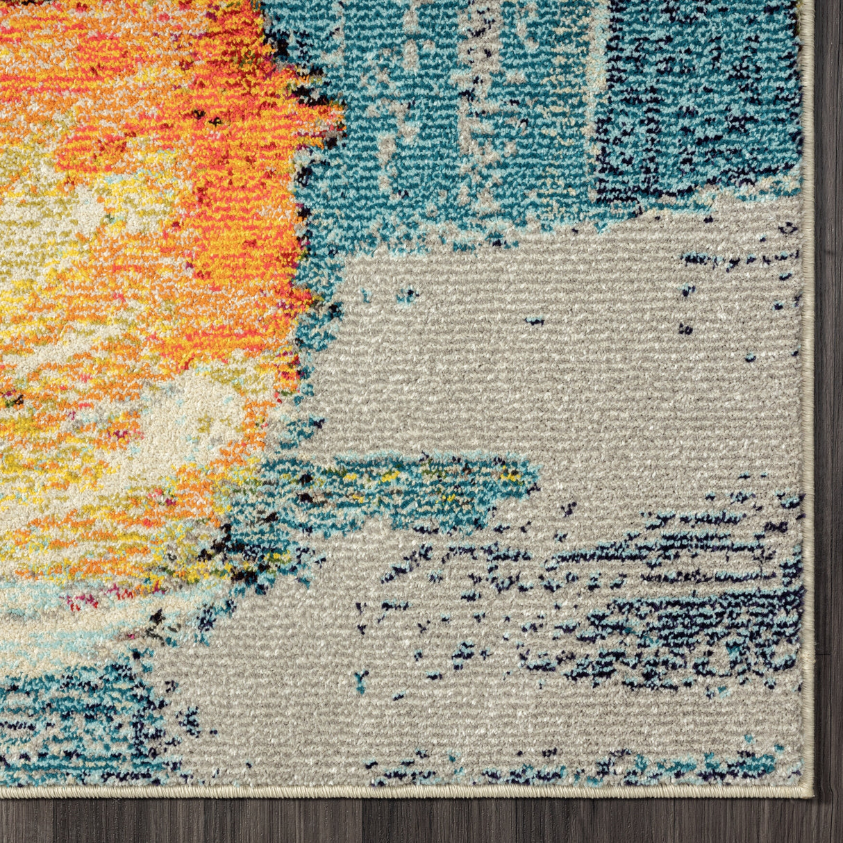 Katie Merz COLORWRKS Blues x Brushed Yellows Area Rug