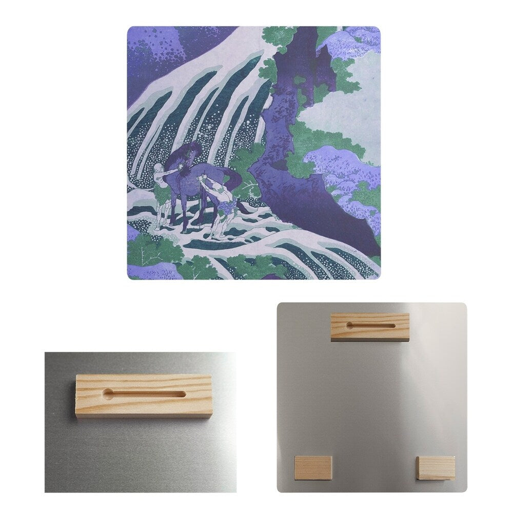 Katsushika Hokusai Horse and Waterfall in Blue Metal Print