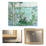 Katsushika Hokusai Japanese Courtesan in Green with Blue Accents Metal Print