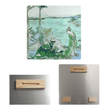 Katsushika Hokusai Japanese Courtesan in Green with Blue Accents Metal Print