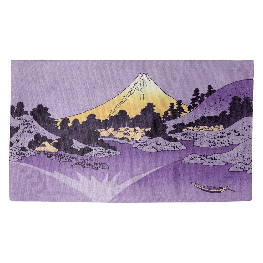 Katsushika Hokusai Mt. Fuji Reflected in Lake Kawaguchi in Purple Dobby Rug