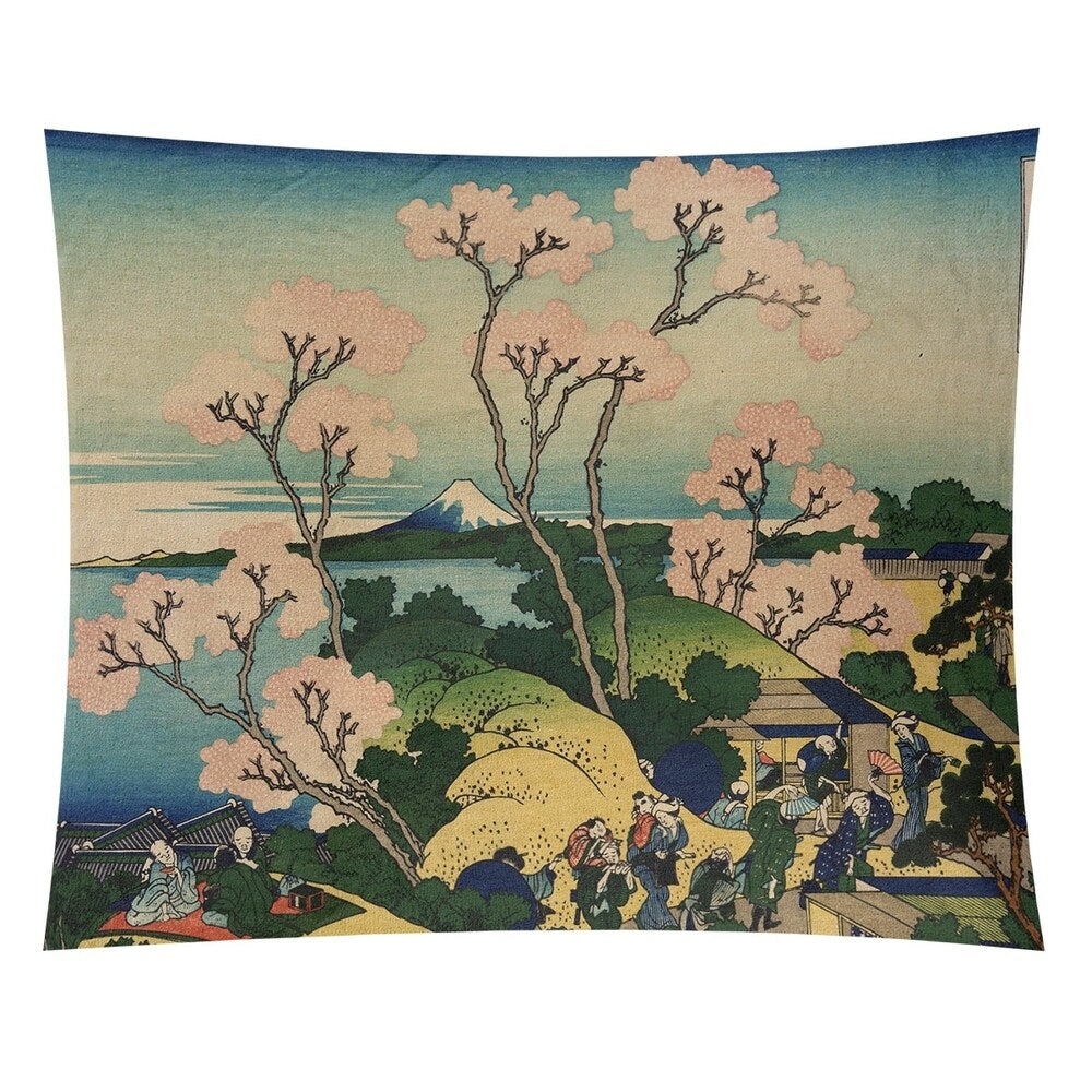 Katsushika Hokusai Mt. Fuji Through the Cherry Blossoms Wall Tapestry - 26 x 36
