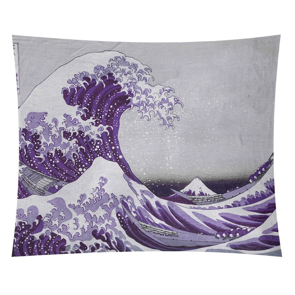 Katsushika Hokusai The Great Wave in Purple Wall Tapestry - 26 x 36