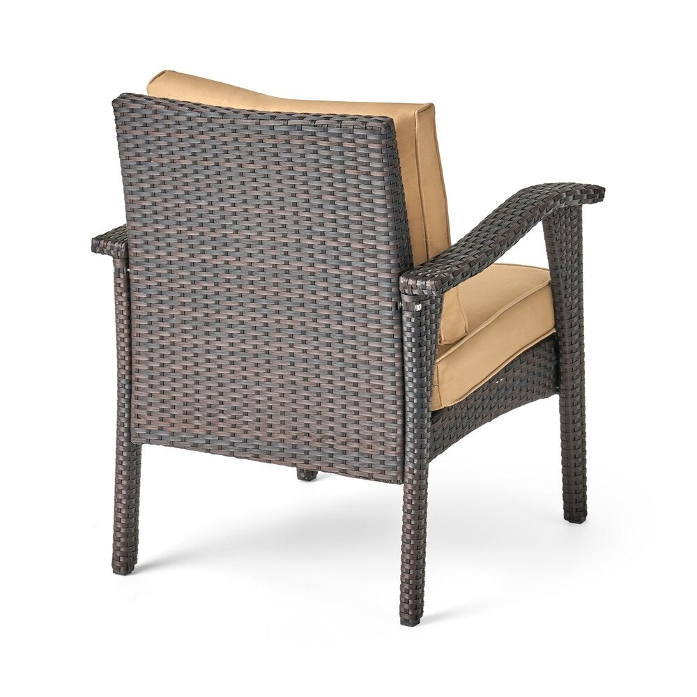 Kaula 5-piece Wicker Club Chair Fire Pit Set by Christopher Knight Home