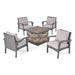 Kaula 5-piece Wicker Club Chair Fire Pit Set by Christopher Knight Home