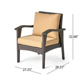 Kaula 5-piece Wicker Club Chair Fire Pit Set by Christopher Knight Home