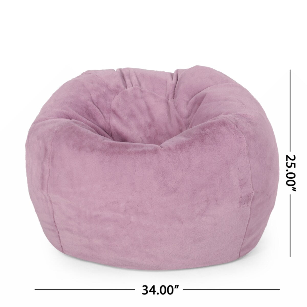 Kavel 3 Foot Rounded Bean Bag, Lavender