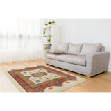 Kavka Designs Oma Ivory/ Green/ Red Area Rug ( 3'X5' ) - 3' x 5'