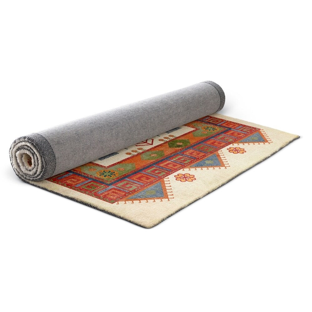 Kavka Designs Oma Ivory/ Green/ Red Area Rug ( 3'X5' ) - 3' x 5'