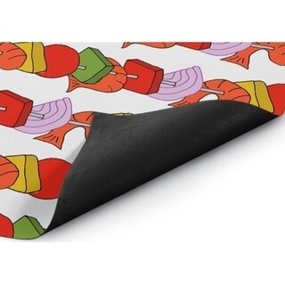Kavka Designs Pink/ Red/ Green Bbq Indoor/Outdoor Floor Mat ( 4' X 6' ) - 4' x 5'