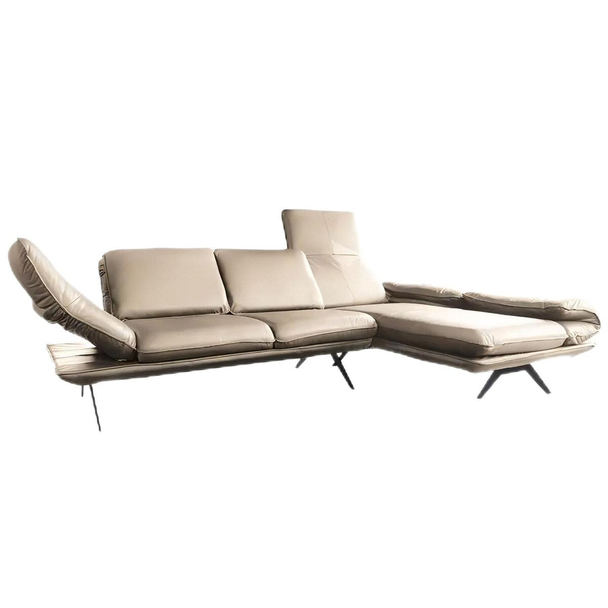 Kawola Corner Sofa Leather Beige