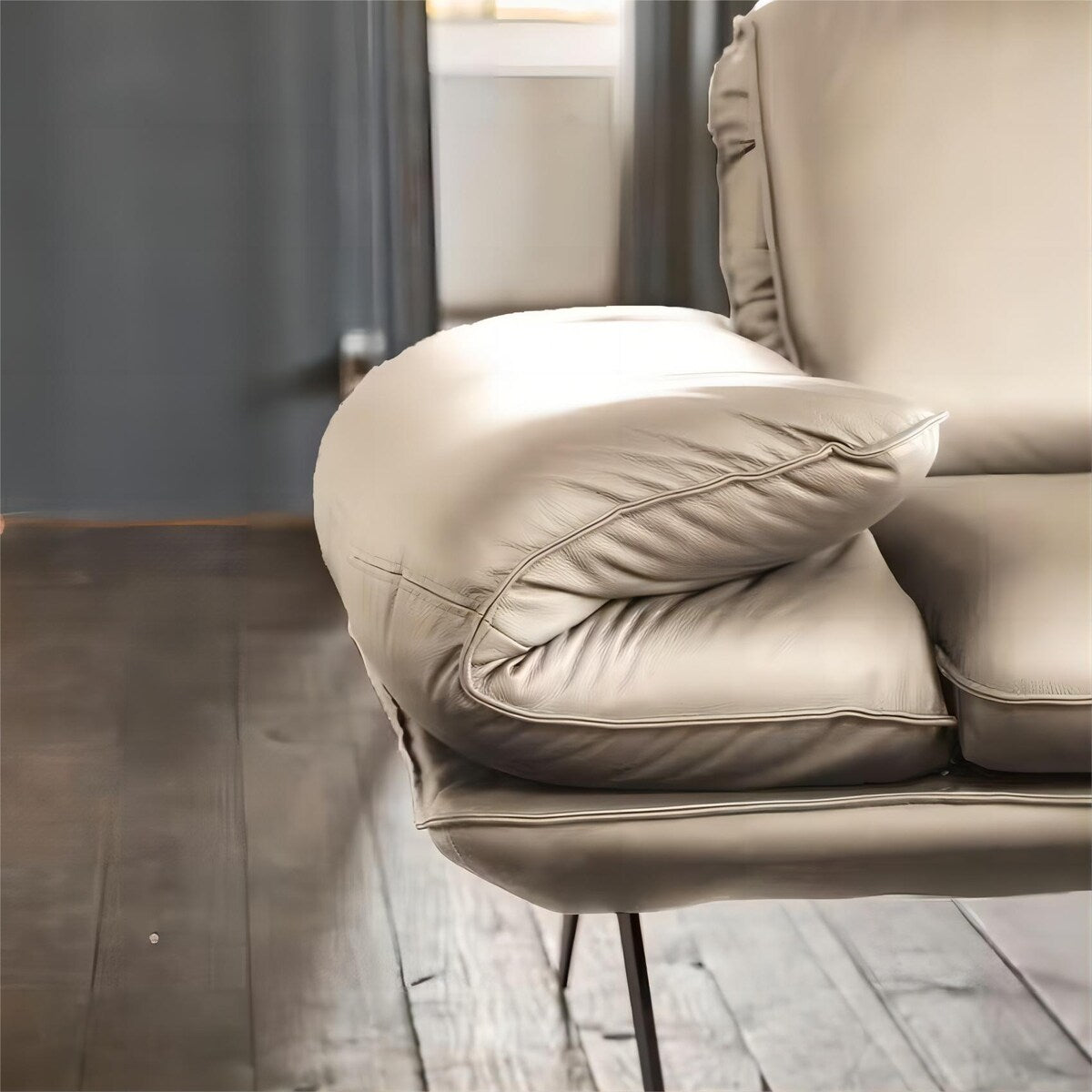 Kawola Corner Sofa Leather Beige