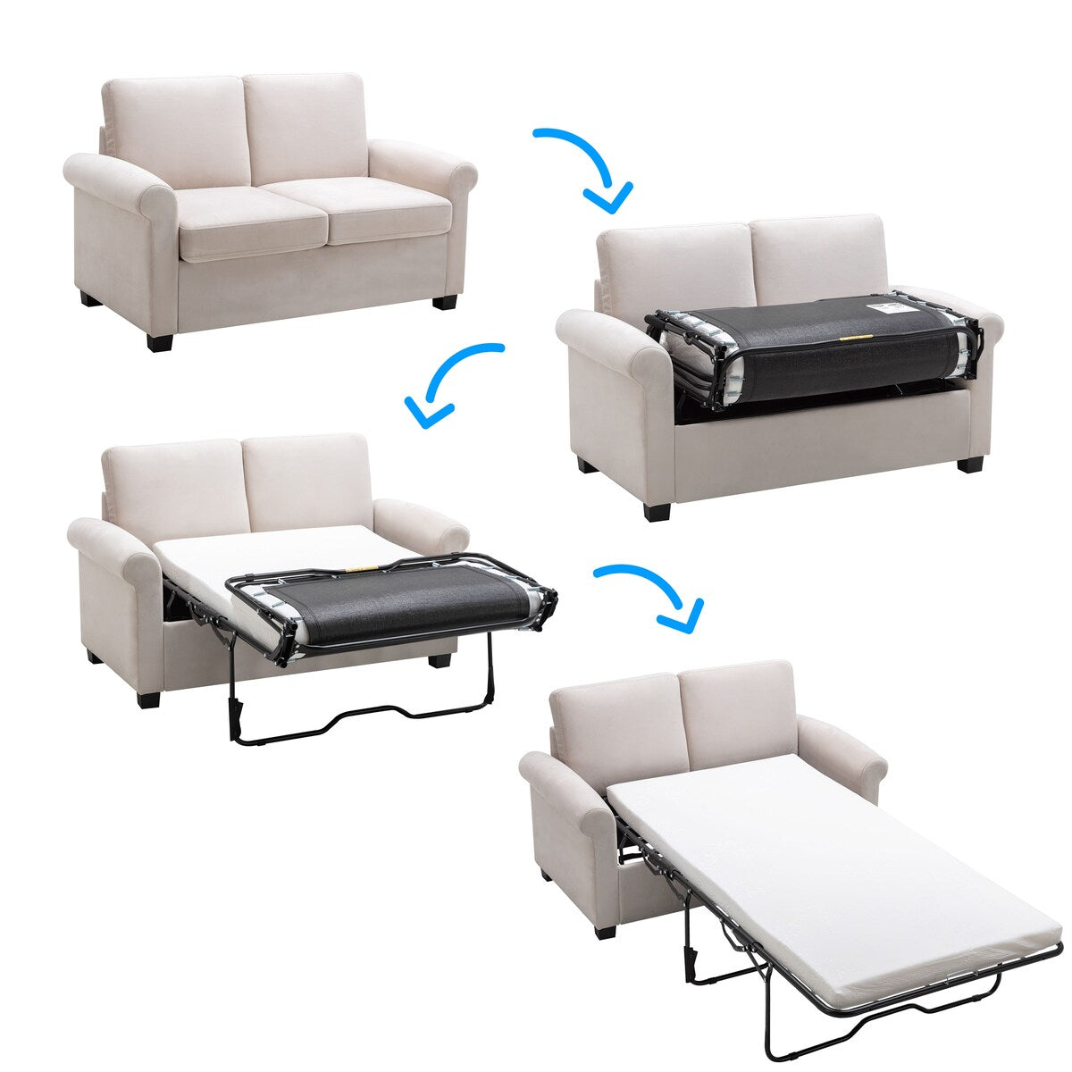 Kayden Sleeper Sofa with Twin Size Mattress Pad