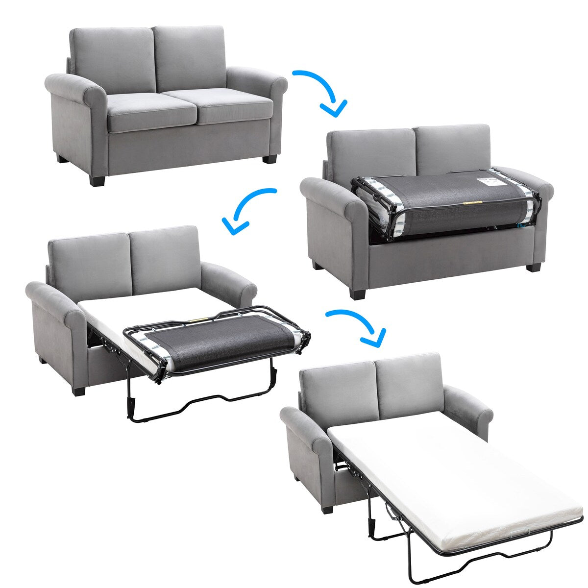 Kayden Sleeper Sofa with Twin Size Mattress Pad