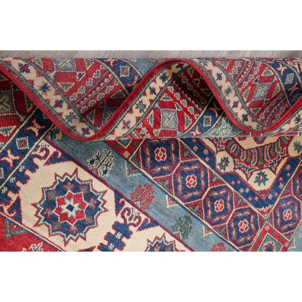 Kazak Oriental Hand Knotted Traditional Wool Pakistani Area Rug - 7'1" x 5'0"
