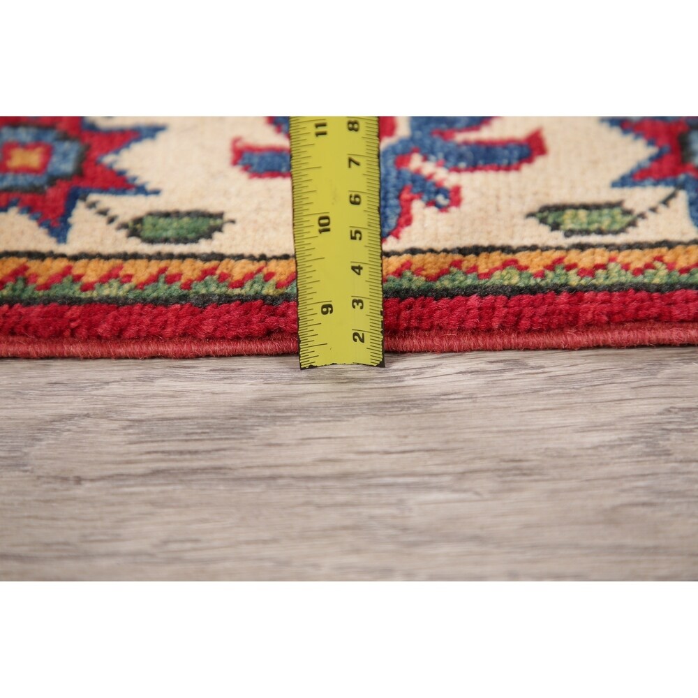 Kazak Oriental Hand Knotted Wool Pakistani Area Rug - 4'0" x 2'9"