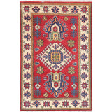 Kazak Oriental Hand Knotted Wool Pakistani Area Rug - 4'0" x 2'9"