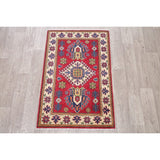 Kazak Oriental Hand Knotted Wool Pakistani Area Rug - 4'0" x 2'9"
