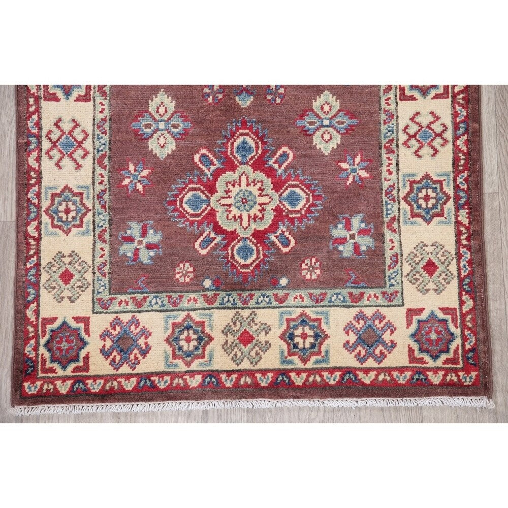 Kazak Oriental Hand Knotted Wool Pakistani Area Rug - 4'4" x 2'8"