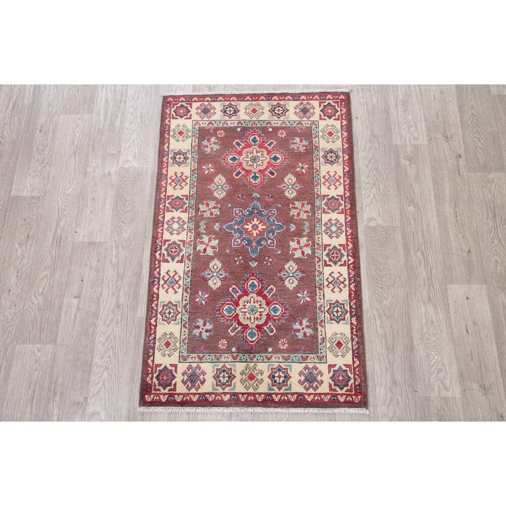 Kazak Oriental Hand Knotted Wool Pakistani Area Rug - 4'4" x 2'8"