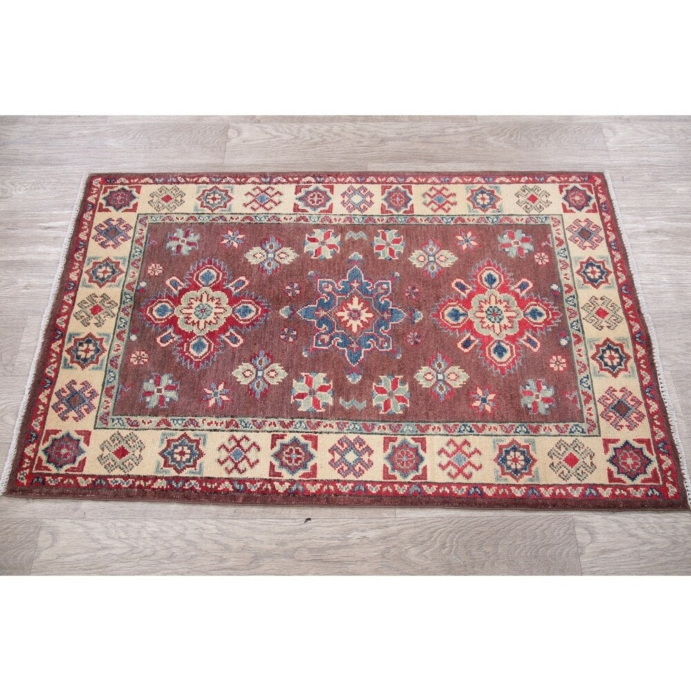Kazak Oriental Hand Knotted Wool Pakistani Area Rug - 4'4" x 2'8"
