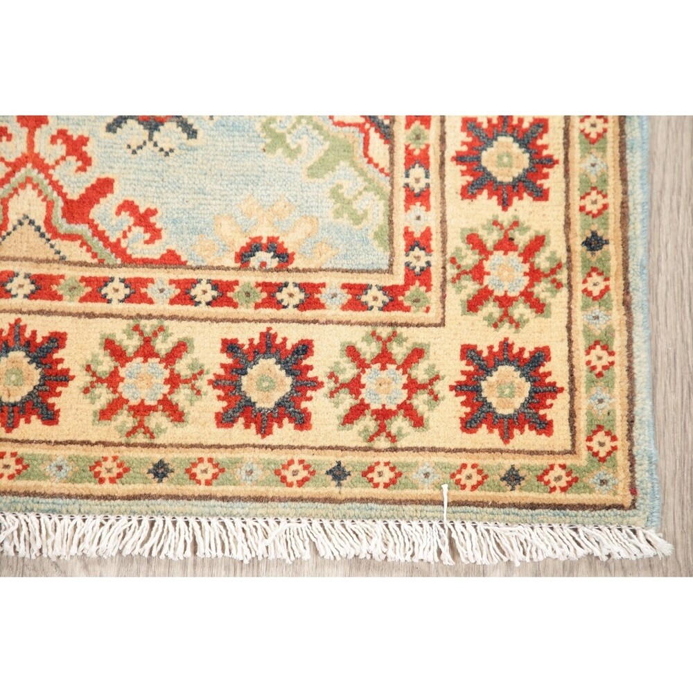 Kazak Oriental Hand Knotted Wool Pakistani Traditional Area Rug - 4'1" x 2'7"