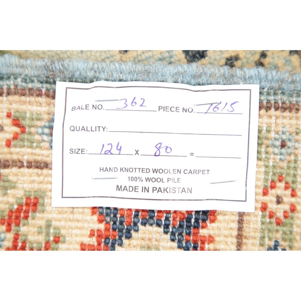 Kazak Oriental Hand Knotted Wool Pakistani Traditional Area Rug - 4'1" x 2'7"