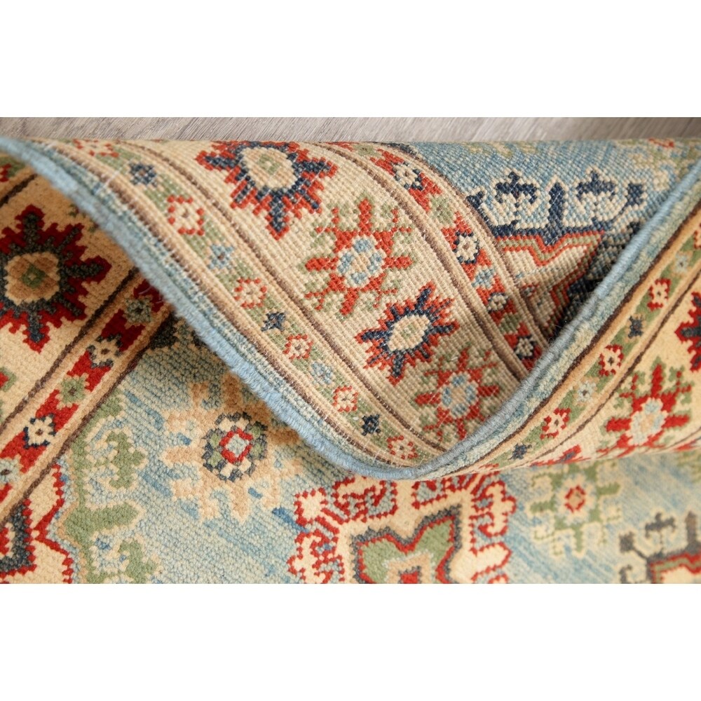 Kazak Oriental Hand Knotted Wool Pakistani Traditional Area Rug - 4'1" x 2'7"
