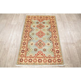 Kazak Oriental Hand Knotted Wool Pakistani Traditional Area Rug - 4'1" x 2'7"