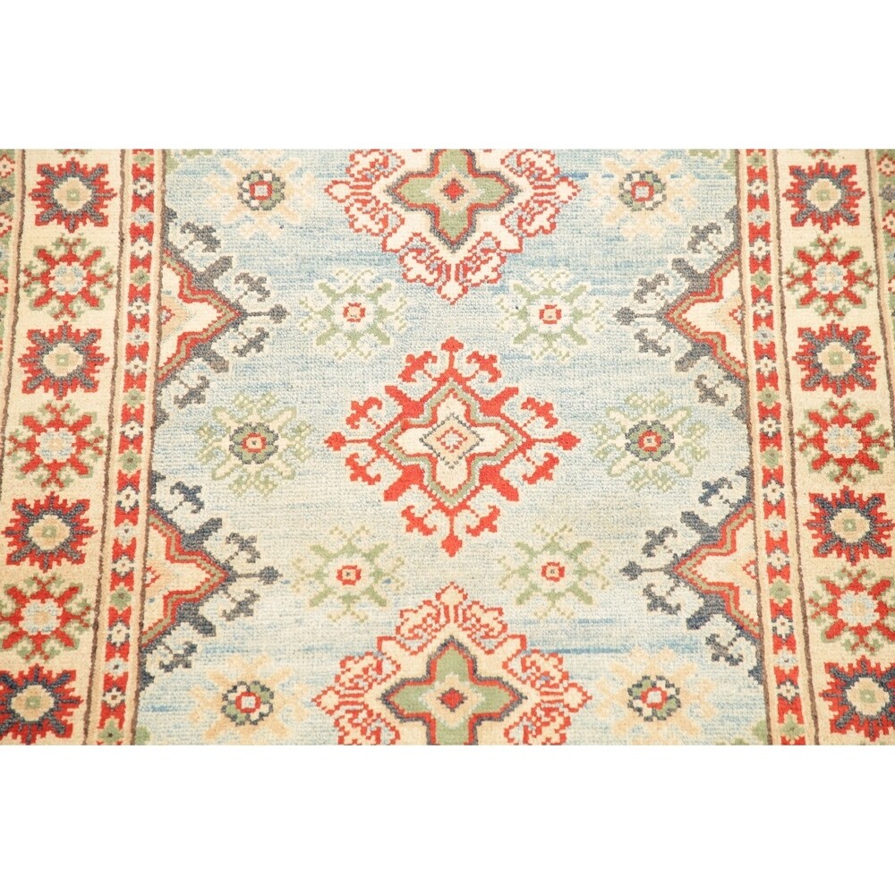 Kazak Oriental Hand Knotted Wool Pakistani Traditional Area Rug - 4'1" x 2'7"