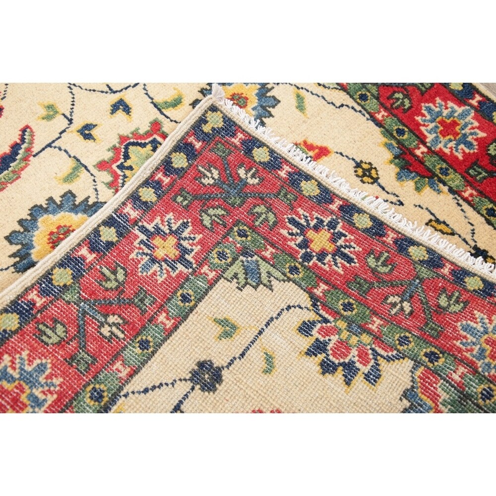 Kazak Oriental Hand Knotted Wool Pakistani Traditional Area Rug - 4'1" x 2'8"