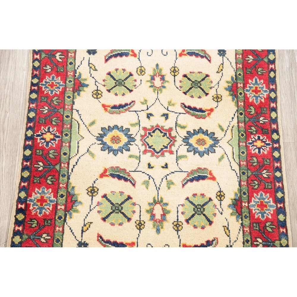 Kazak Oriental Hand Knotted Wool Pakistani Traditional Area Rug - 4'1" x 2'8"