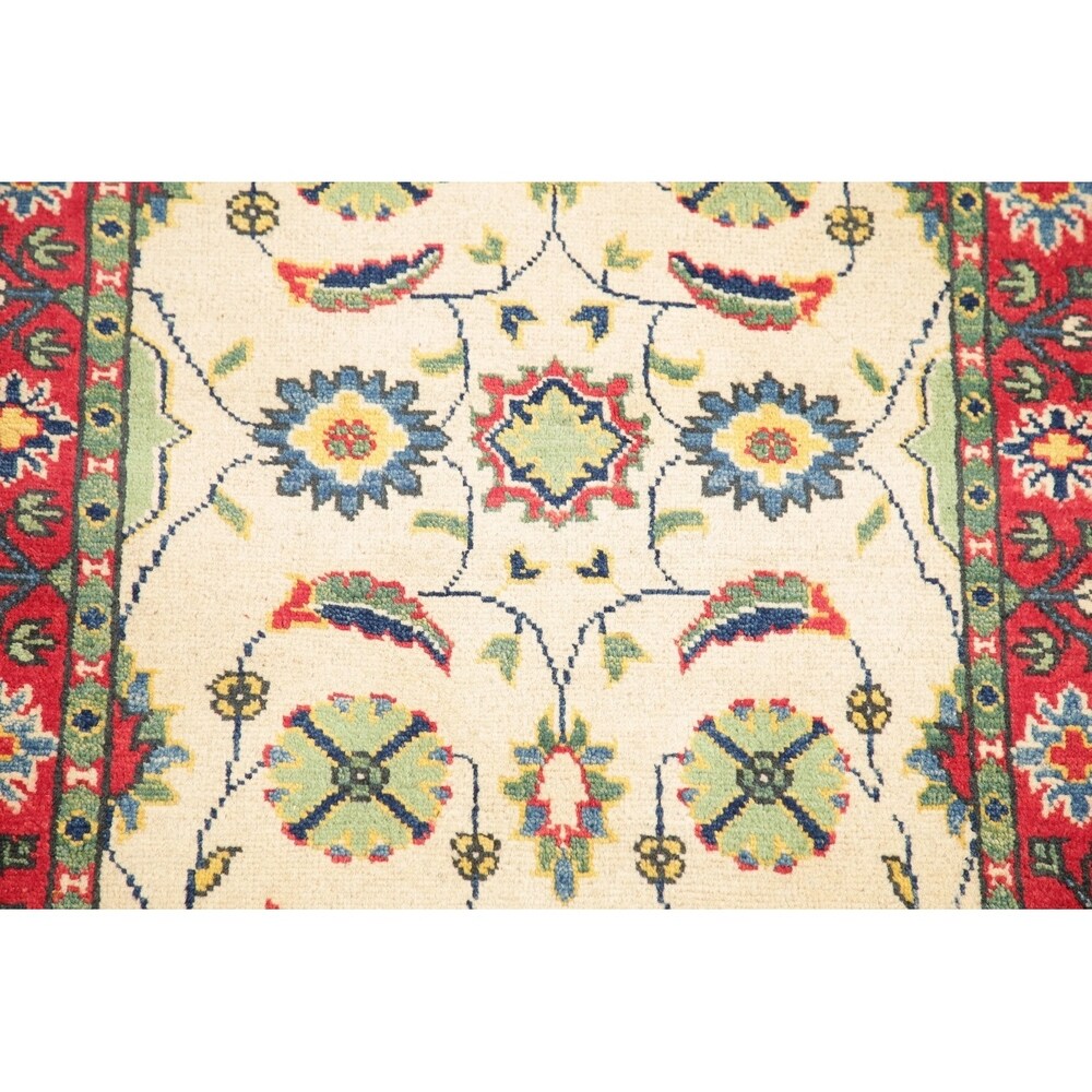 Kazak Oriental Hand Knotted Wool Pakistani Traditional Area Rug - 4'1" x 2'8"