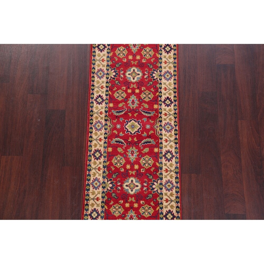 Kazak Oriental Hand Knotted Wool Pakistani Traditional Rug - 5'7" x 1'11" Runner