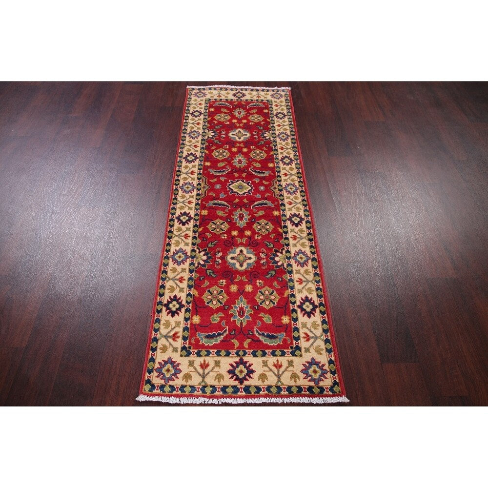 Kazak Oriental Hand Knotted Wool Pakistani Traditional Rug - 5'7" x 1'11" Runner