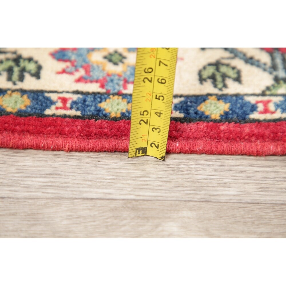 Kazak Oriental Hand Knotted Wool Pakistani Traditional Rug - 7'8" x 2'9" Runner