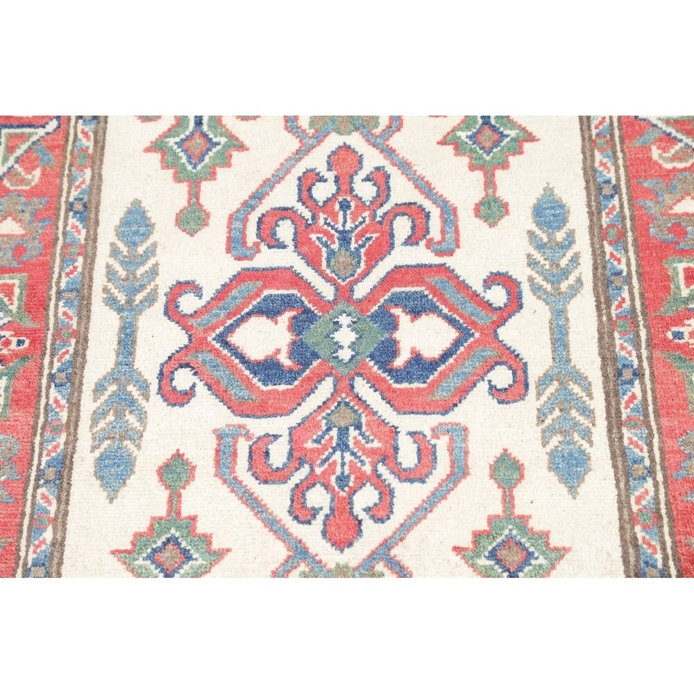 Kazak Oriental Hand Knotted Wool Pakistani Traditional Rug - 8'5" x 2'9" Runner
