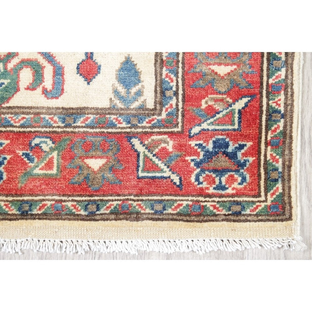 Kazak Oriental Hand Knotted Wool Pakistani Traditional Rug - 8'5" x 2'9" Runner