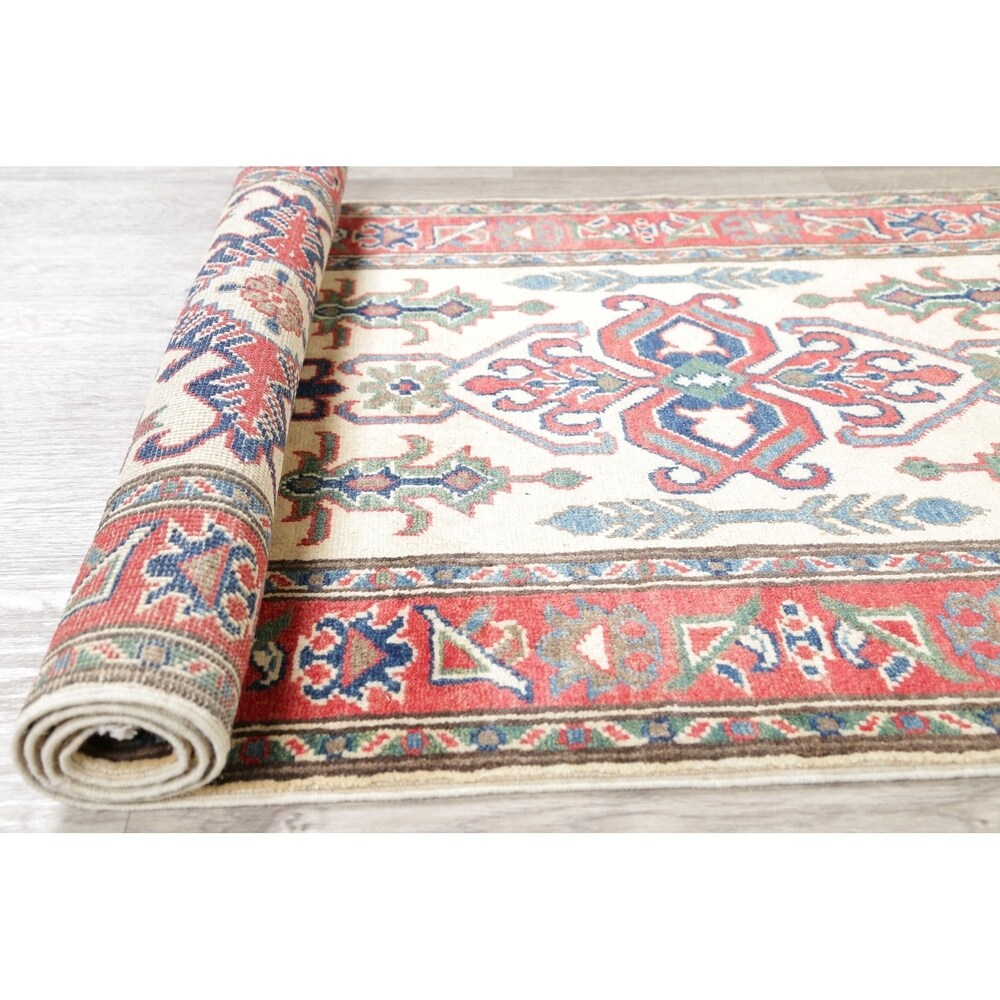 Kazak Oriental Hand Knotted Wool Pakistani Traditional Rug - 8'5" x 2'9" Runner