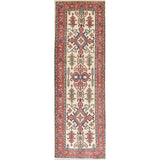 Kazak Oriental Hand Knotted Wool Pakistani Traditional Rug - 8'5" x 2'9" Runner