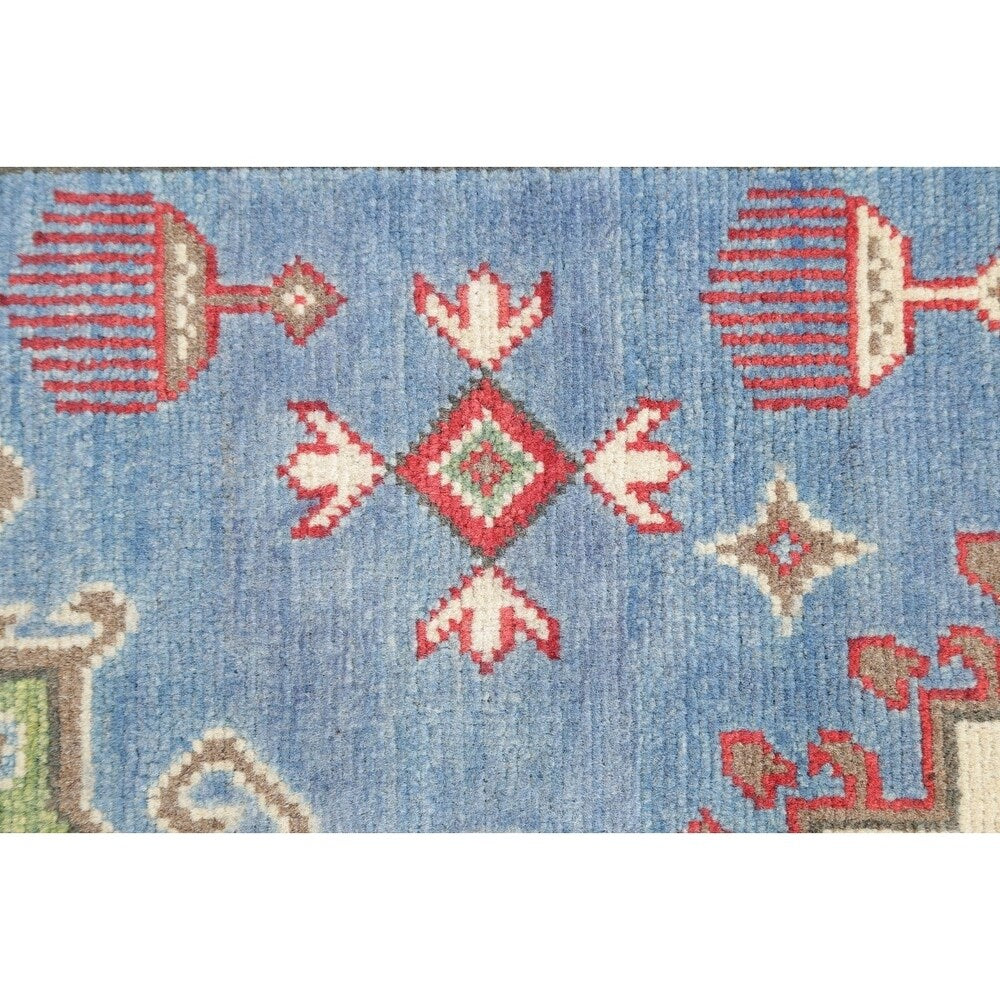 Kazak Oriental Hand Knotted Wool Pakistani Traditional Rug - 9'9" x 2'9" Runner