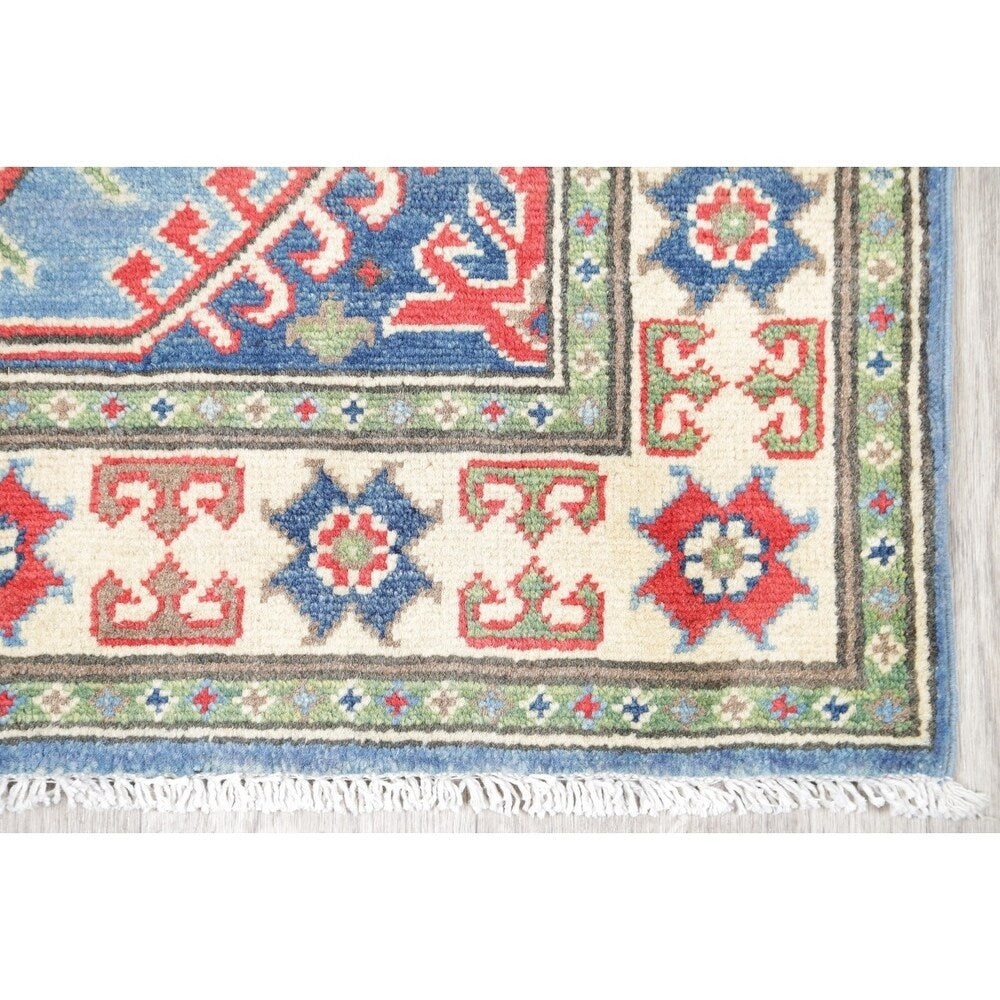 Kazak Oriental Hand Knotted Wool Pakistani Traditional Rug - 9'9" x 2'9" Runner
